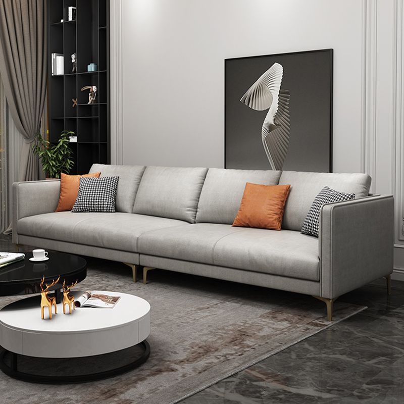Contemporary Light Gray Cushion Back Settee Living Room Square Arm Sofa Clearhalo 'furn' 'furn_sofas' 'Furniture' 'furniture_sofas' 'Living Room Furniture' 'Sofa' 'sofas' 1200x1200_4085f937-07d3-46bb-82ca-ad2a6171d8f0