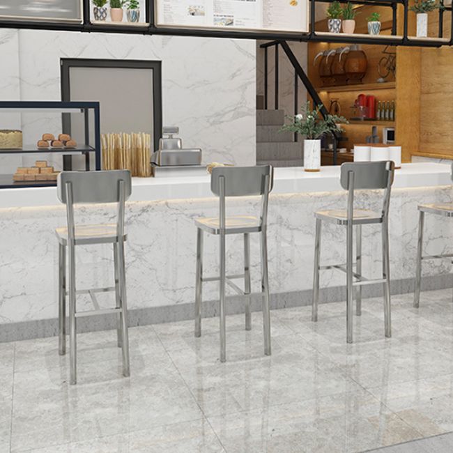 Tabouret de style de style industriel Silver Metal Barstol pour le salon