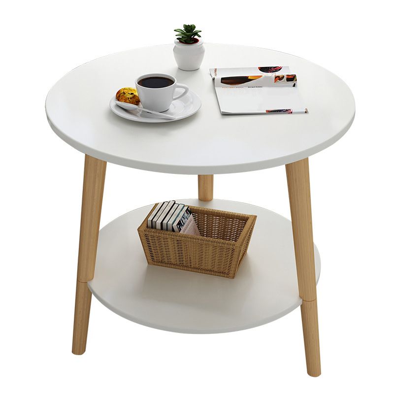 Living Room Round Wood End Table Tripod Side Table with Shelf Clearhalo 'Coffee & Accent Tables' 'End & Side Tables' 'end_side_tables' 'furn' 'furn_end_side_tables' 'Furniture' 'Living Room Furniture' 1200x1200_4087092a-677f-4eec-bcb8-ee295d752aae