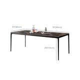 Industrial Sintered Stone Top Table Rectangular Table with Metal Base Clearhalo 'Dining Tables & Seating' 'Dining Tables' 'dining_table' 'furn' 'furn_dining_table' 'Furniture' 'Kitchen & Dining Furniture' 1200x1200_40873057-98f8-494f-a3c7-1b053999754d