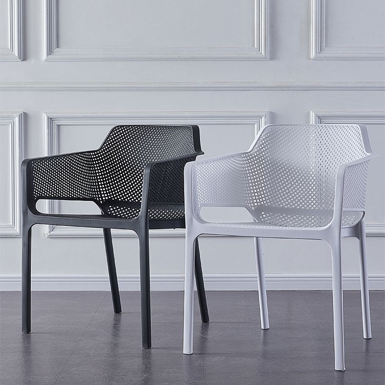 Scandinavian Plastic Dining Armchair Indoor Stackable Arm Chairs for Kitchen Clearhalo ' kitchen&dining_furn' 'Dining Chairs' 'Dining Tables & Seating' 'dining_chair' 'furn' 'furn_dining_chair' 'Furniture' 'furniture_dining_chair' 'Kitchen & Dining Furniture' 'kitchen' 1200x1200_4088cd12-6f71-4af9-8337-9facb95c3000