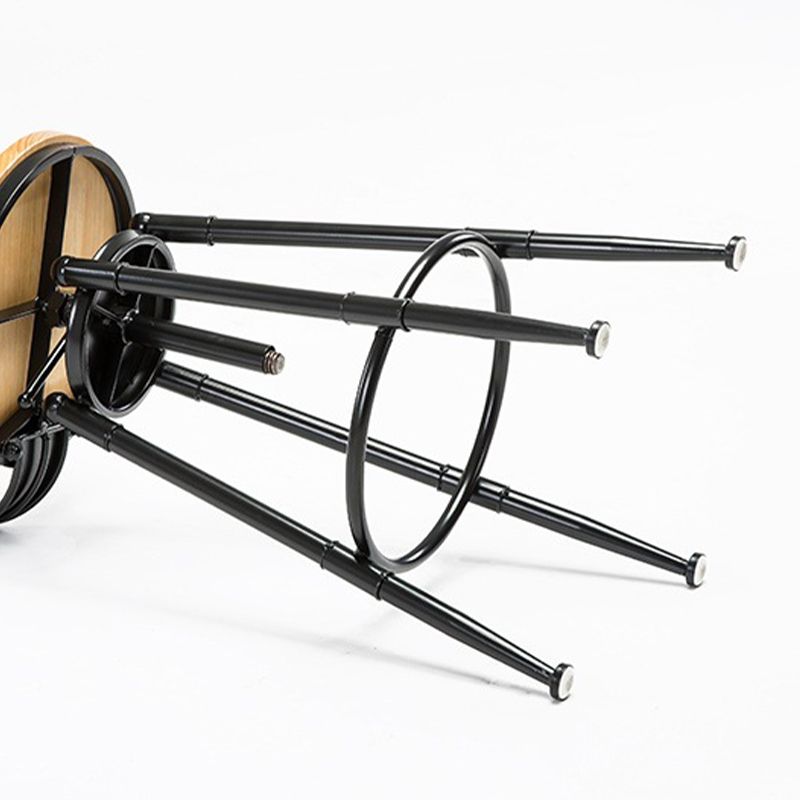 Industrial Solid Wood Dining Stool Adjustable Height Bar Stool with Footrest