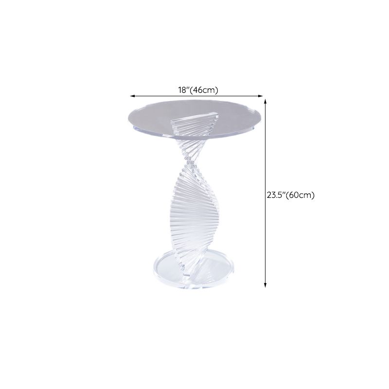 Tavolo laterale glam largo 18 "Piedistale acrilico Clear Accent Table