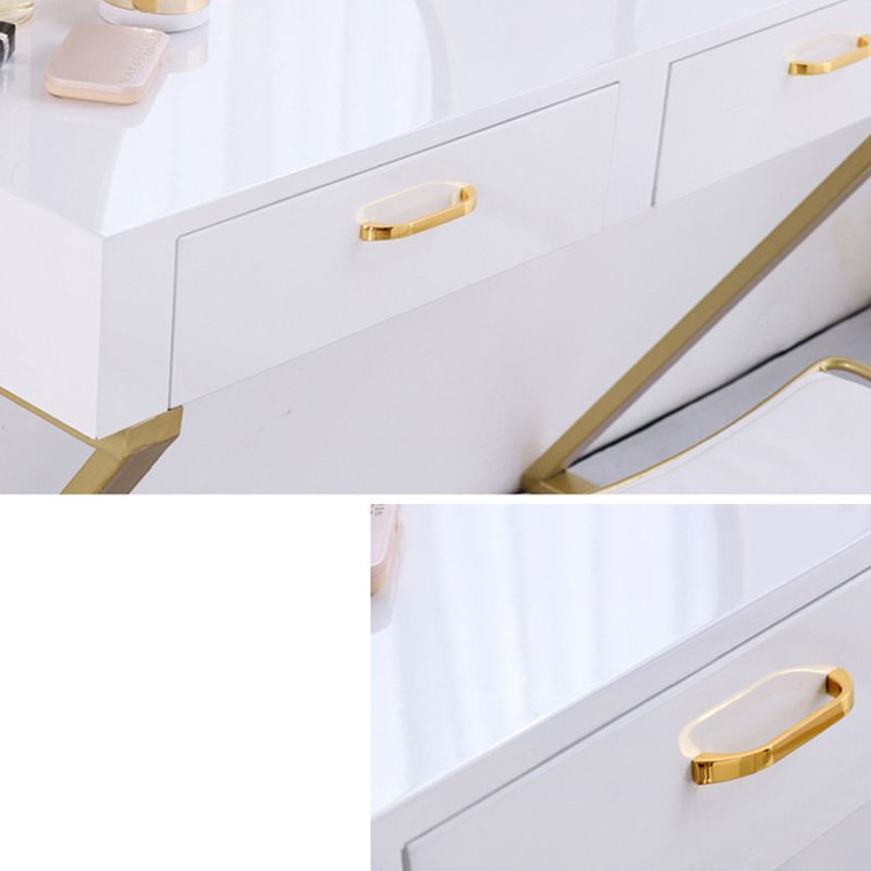 Glam Dresser with 2 Storage Drawers White Vanity Table for Bedroom Clearhalo 'Bedroom Furniture' 'furn' 'furn_makeup_vanities' 'Furniture' 'Makeup Vanities' 'makeup_vanities' 1200x1200_408b52fd-915c-45b7-9500-a91adf3c5bf3