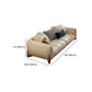 Genuine Leather Loose Back Sofa 31.5" H Beige Tuxedo Arm Sofa