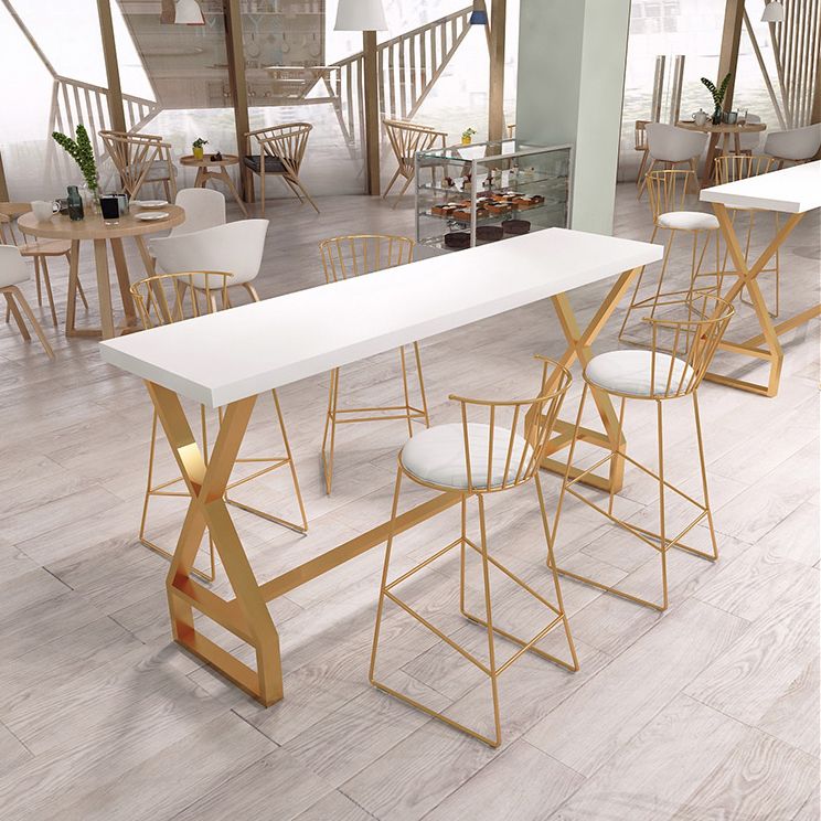 White and Gold Counter Set 1/2/3/5 Pieces Rectangle Trestle Glam Bar Table Set Clearhalo 'Bar Furniture' 'furn' 'furn_home_bar_bar_sets' 'Furniture' 'Home Bars & Bar Sets' 'home_bar_bar_sets' 'Kitchen & Dining Furniture' 1200x1200_408f820c-e20a-473a-8539-5eb11b590eb4