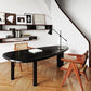 Free Form Solid Wood Dining Table Modern Furniture with Tripod Base in Matte Finish