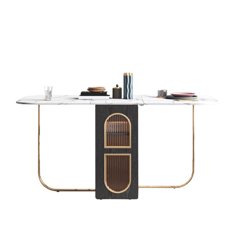 Modern 1/2/3/4/5 Pieces Rectangle Dining Table Set with Stone Top Foldable Dinette Set Clearhalo 'Dining Room Sets' 'Dining Tables & Seating' 'dining_room_set' 'furn' 'furn_dining_room_set' 'Furniture' 'furniture_dining_room_set' 'Kitchen & Dining Furniture' 'kitchen&dining_furn' 'kitchen' 1200x1200_40905ca8-38e7-4b28-9dab-188813d77e9c