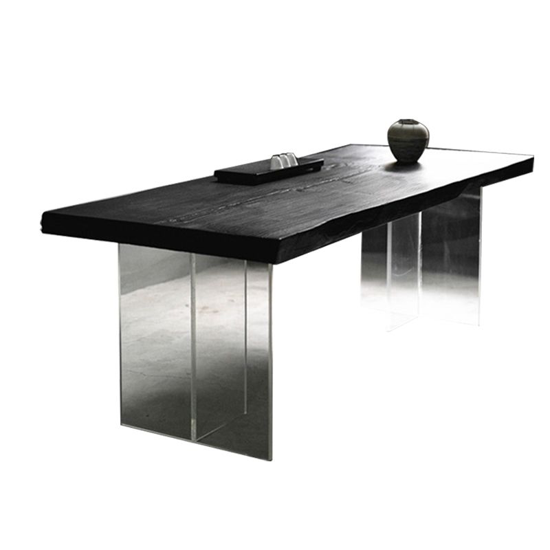 Pine Wood Top Dining Table Contemporary Rectangle Dining Table with Double Pedestal Base Clearhalo ' dining_table' 'Dining Tables & Seating' 'Dining Tables' 'furn' 'furn_dining_table' 'Furniture' 'furniture_dining_table' 'Kitchen & Dining Furniture' 'kitchen&dining_furn' 'kitchen' 'kitchen_dining_table' 1200x1200_4091497a-2aeb-43fe-b162-e2980a6ff526