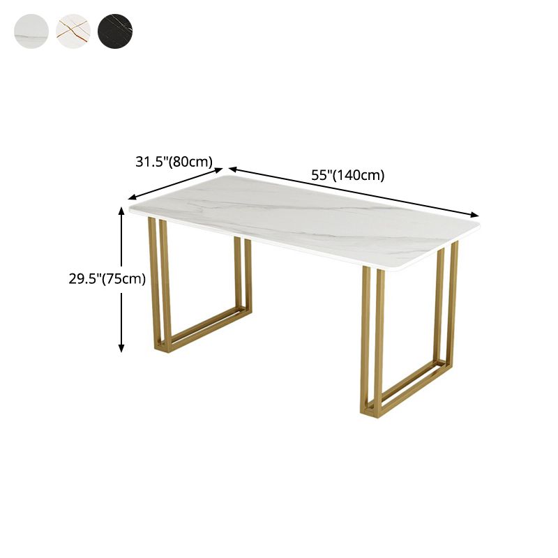 Sintered Stone Dining Table Traditional Luxury Sled Table with Gold Frame Clearhalo ' dining_table' 'Dining Tables & Seating' 'Dining Tables' 'furn' 'furn_dining_table' 'Furniture' 'furniture_dining_table' 'Kitchen & Dining Furniture' 'kitchen&dining_furn' 'kitchen' 'kitchen_dining_table' 1200x1200_40914c23-1447-4cf8-ac05-024a743ae1b6