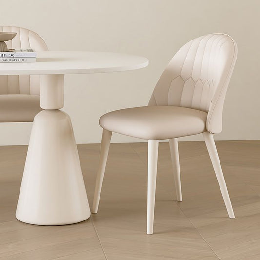 1/5 piezas de forma ovalada silla de comedor de piedra en blanco