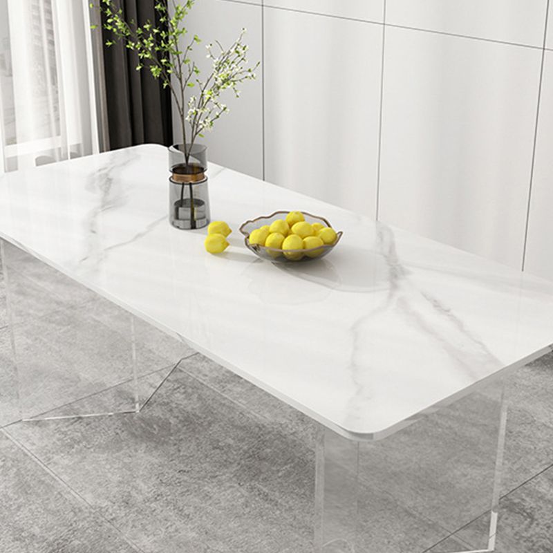Stone Top Dining Table Contemporary Rectangle Dining Table with Double Pedestal Base Clearhalo ' dining_table' 'Dining Tables & Seating' 'Dining Tables' 'furn' 'furn_dining_table' 'Furniture' 'furniture_dining_table' 'Kitchen & Dining Furniture' 'kitchen&dining_furn' 'kitchen' 'kitchen_dining_table' 1200x1200_4092fd8b-0368-4578-9d06-94ec7b894958