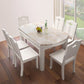 Modern Round Stone Dining Table Rubber Wood Base for Dining Room