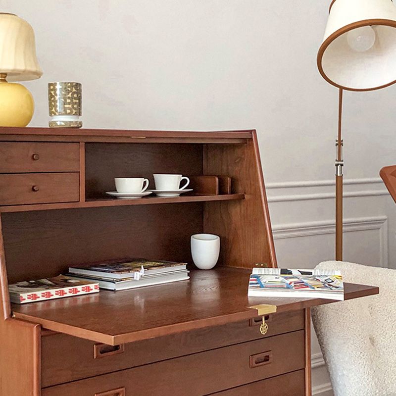 Mid-Century Modern Wood Accent Chest in Ash 46" Tall 5 Drawers Cabinet Clearhalo 'Cabinets & Chests' 'cabinets_chests' 'furn' 'furn_cabinets_chests' 'Furniture' 'Living Room Furniture' 1200x1200_409473bd-8658-4d83-959b-878ca961cc27