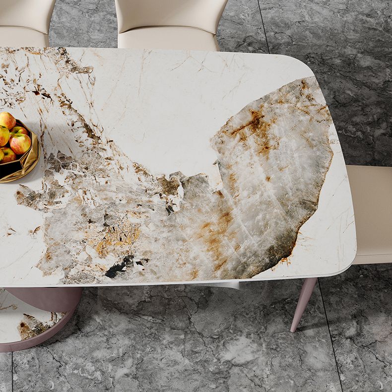 Nordic Glam Rectangle Sintered Stone Dining Table Set 1/4/6/7 Pieces Dining Set Clearhalo 'Dining Room Sets' 'Dining Tables & Seating' 'dining_room_set' 'furn' 'furn_dining_room_set' 'Furniture' 'furniture_dining_room_set' 'Kitchen & Dining Furniture' 1200x1200_409529ad-d997-424d-8f49-0b2ba14d90b0