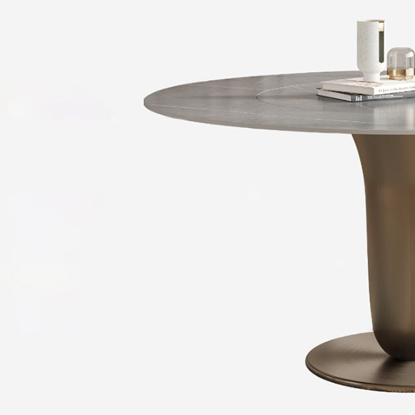 Table à manger ronde gris table à manger en pierre avec piédestal