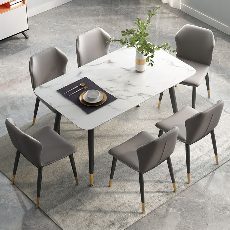 Minimalist Rectangle Shape Standard Dining Table Sintered Stone Dining Table for Kitchen Clearhalo ' dining_table' 'Dining Tables & Seating' 'Dining Tables' 'furn' 'furn_dining_table' 'Furniture' 'furniture_dining_table' 'Kitchen & Dining Furniture' 'kitchen&dining_furn' 'kitchen' 'kitchen_dining_table' 1200x1200_40960171-ed9a-493b-9de4-0546aee8a148