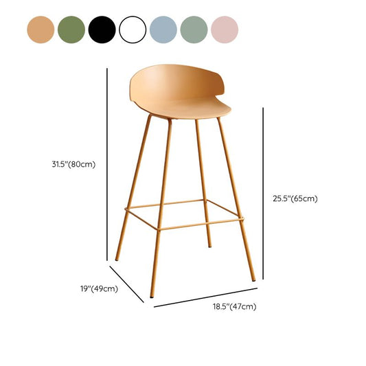 Scandinavian Plastic Counter Stool Armless Bar Stool for Living Room