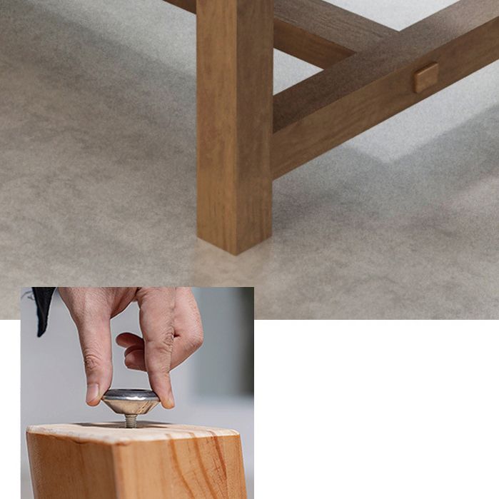 Scrivania di scrittura marrone ovale in legno massiccio in stile contemporaneo da ufficio