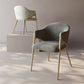 Kitchen Modern Indoor Chair Upholstered Arm Chair with Gold Legs