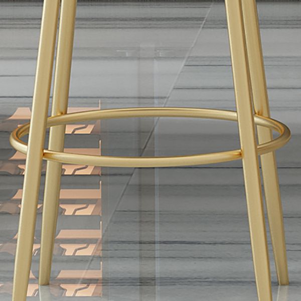 Glam Round Counter Height Stools Grey and Gold Footrest Upholstered Counter Bar Stool Clearhalo 'Bar Furniture' 'Bar Stools' 'bar_stools' 'furn' 'furn_bar_stools' 'Furniture' 'Kitchen & Dining Furniture' 1200x1200_409b0a14-89fb-4940-95d1-8b7bae380f14