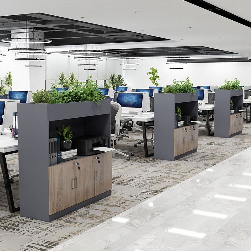 Archivo de estantes de almacenamiento lateral Bloqueo de madera Archivo moderno