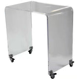 Sled 1 Single Coffee Table Clear Acrylic Cocktail Table with Casters Clearhalo 'Coffee & Accent Tables' 'Coffee Tables' 'coffee_tables' 'furn' 'furn_coffee_tables' 'Furniture' 'furniture_coffee_tables' 'Living Room Furniture' 1200x1200_409bf916-a199-4b21-a15a-b748c8af79b4