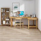 30 "H Modern Office Desk a forma L naturale scrittura in legno solido naturale