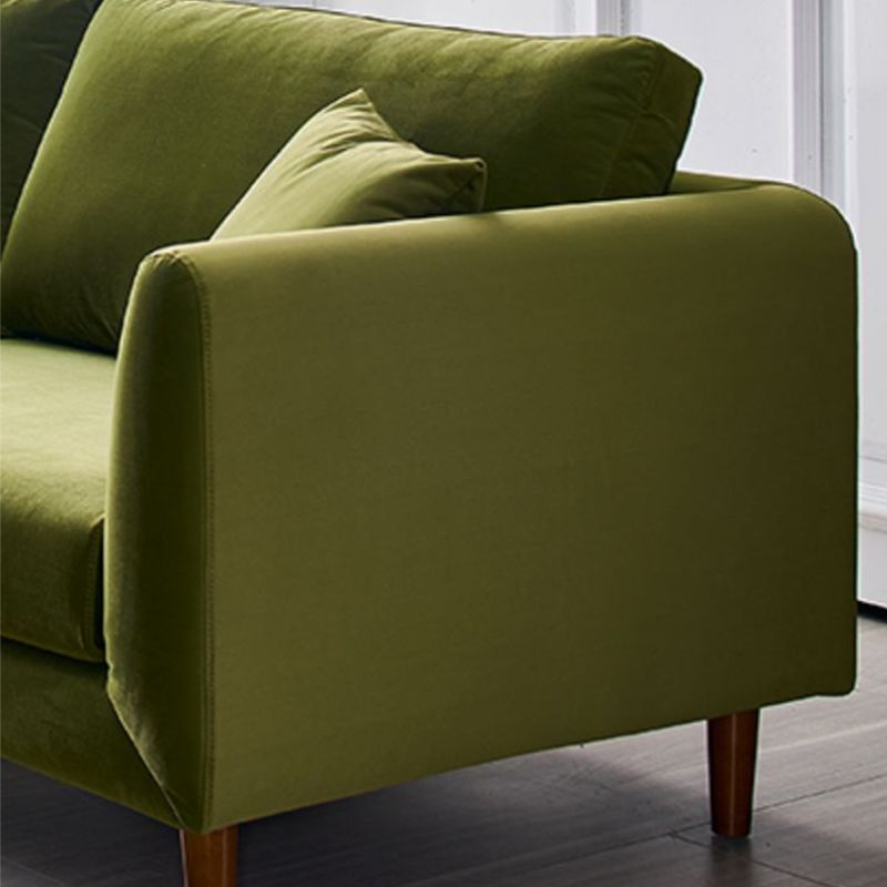 33.46 "H Sofá de brazo cuadrado de terciopelo contemporáneo con almohadas para sala de estar