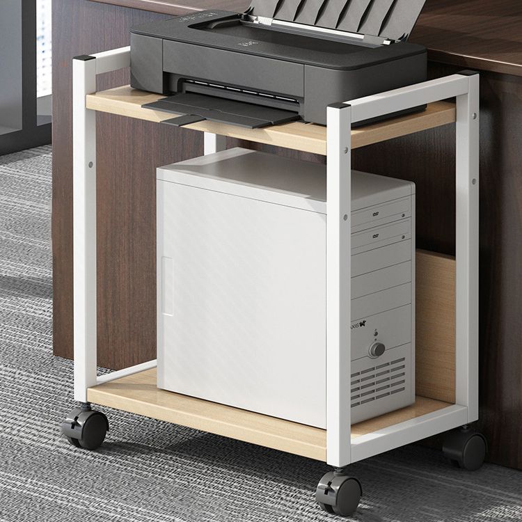 Holz- und Metall -Bücherregal, Multi -Tiers zeitgenössisches Bücherregal für Büro