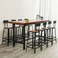 Contemporary Style Bar Table Set 1/2/9 Pieces Rectangle Bar Table with Wood Stools