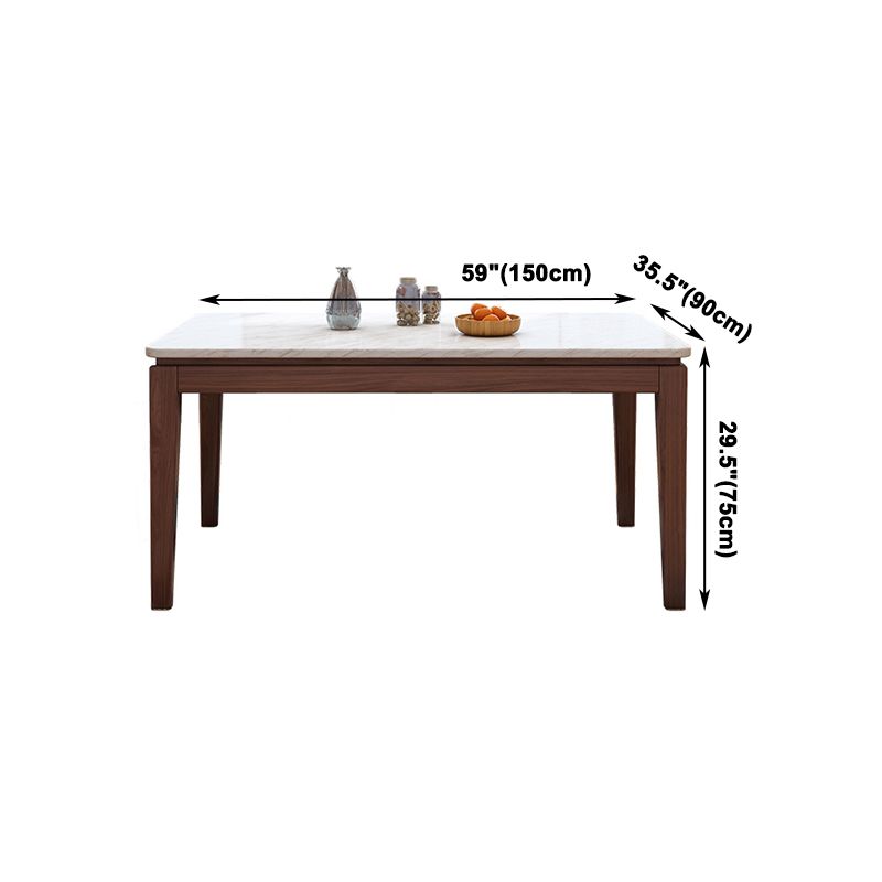 Solid Wood Mid-Century Modern Table Rectangle Marble Top Table for Kitchen Clearhalo ' dining_table' 'Dining Tables & Seating' 'Dining Tables' 'furn' 'furn_dining_table' 'Furniture' 'furniture_dining_table' 'Kitchen & Dining Furniture' 'kitchen&dining_furn' 'kitchen' 'kitchen_dining_table' 1200x1200_409e66de-0c73-47ed-8e39-059c60e96949