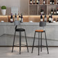 Modern Armless Counter Stool Iron Kitchen Bar Stool with Seat and Pedal