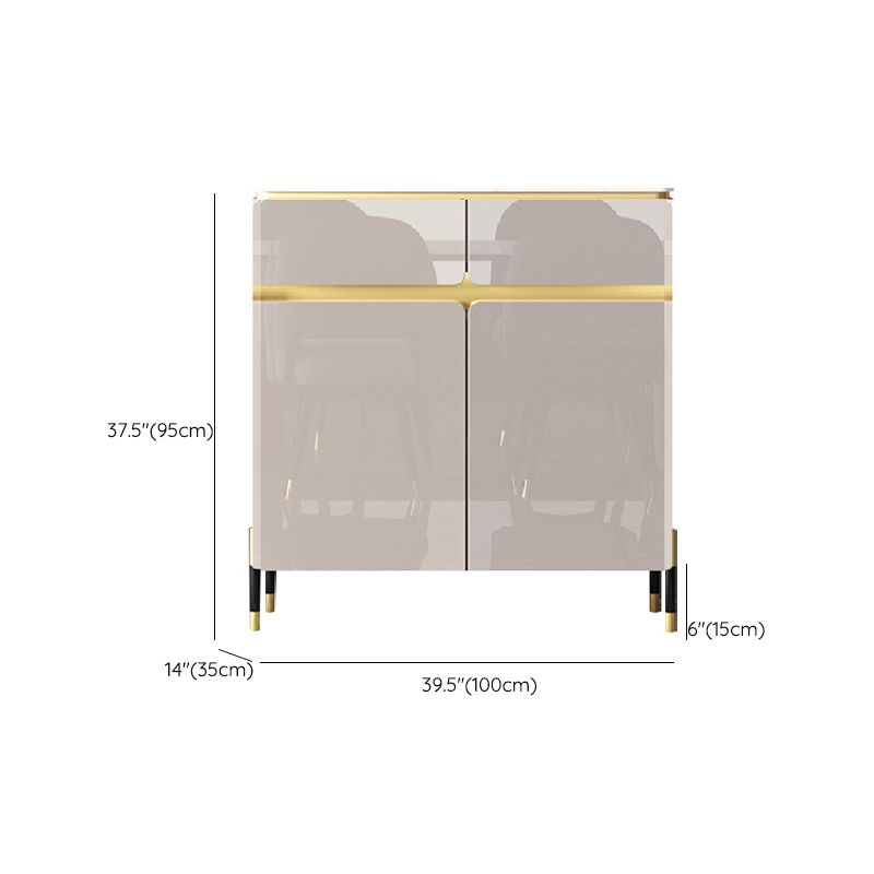 Tavolo la sideboard glam con cassetti in pietra e server di pranzo in legno ingegnerizzato