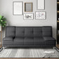 75"Modern Minimalist Armless Foldable Sleeper Leather Settee Clearhalo 'furn' 'furn_sofas' 'Furniture' 'furniture_sofas' 'kitchen' 'kitchen_sofas' 'Living Room Furniture' 'Sofa' 'sofas' 1200x1200_40a17bb6-1a8c-4ff2-bca1-77aa53615b7a