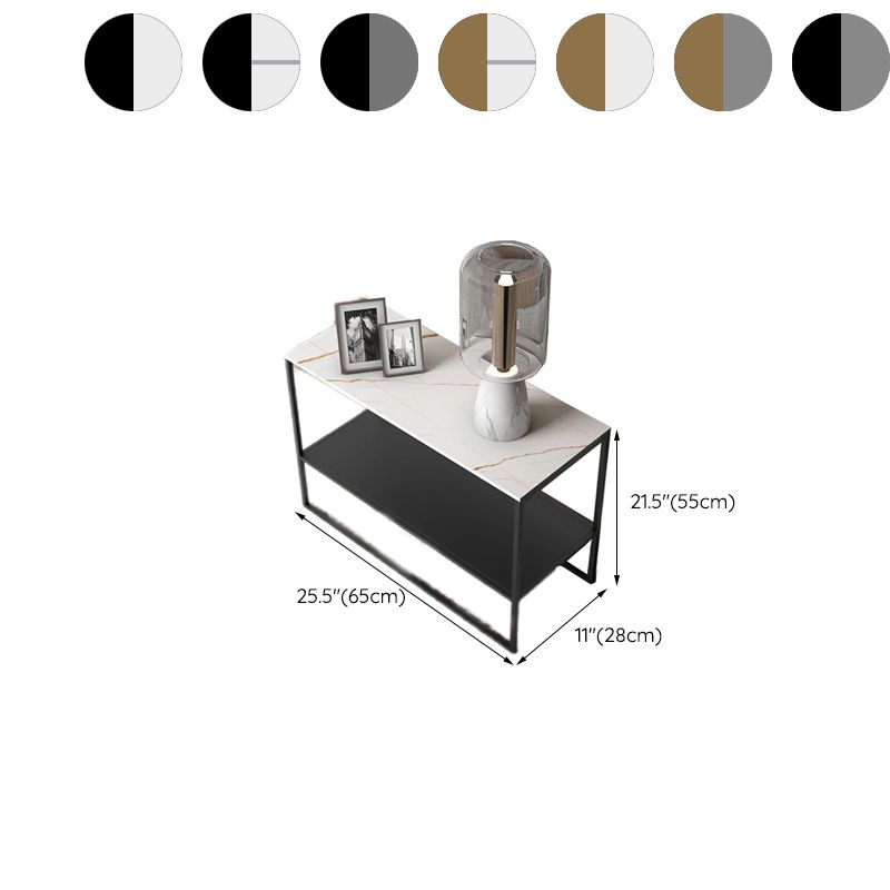 Mesa de basado de trineo de hierro de 21.6 "de altura de la mesa lateral rectangular de pizarra rectangular con estante