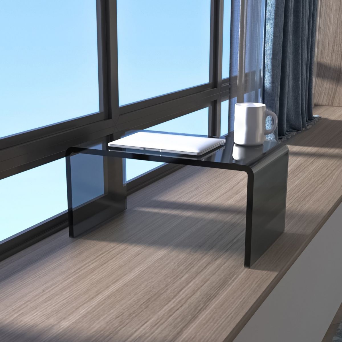 Acrylic Rectangular Writing Desk Contemporary Sled Base Laptop Table Clearhalo 'furn' 'furn_office_desk' 'Furniture' 'Office Desks' 'Office Furniture' 'office_desk' 1200x1200_40a1c0cd-32b7-4151-aab3-e6b34b698a6a