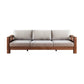 Storage No Distressing Tight Seat Square Arm Wood Solid Color Sofa