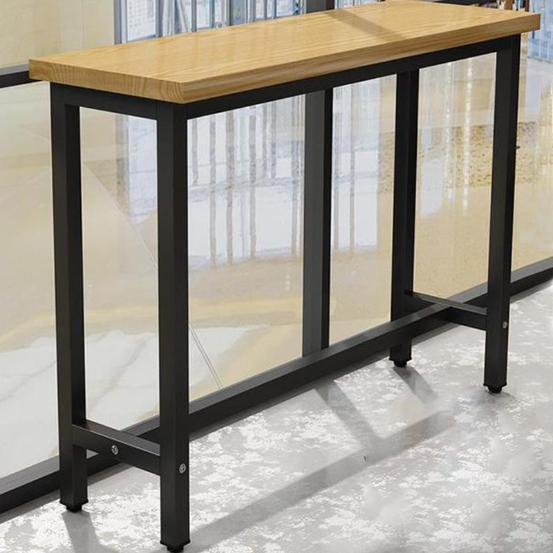 Modern Wood Counter Table Rectangle Top Table with Black Base Clearhalo 'Bar Furniture' 'Bar Tables' 'bar_tables' 'furn' 'furn_bar_tables' 'Furniture' 'Kitchen & Dining Furniture' 1200x1200_40a2fb03-6f38-4668-ae55-c6d3c0bd359c