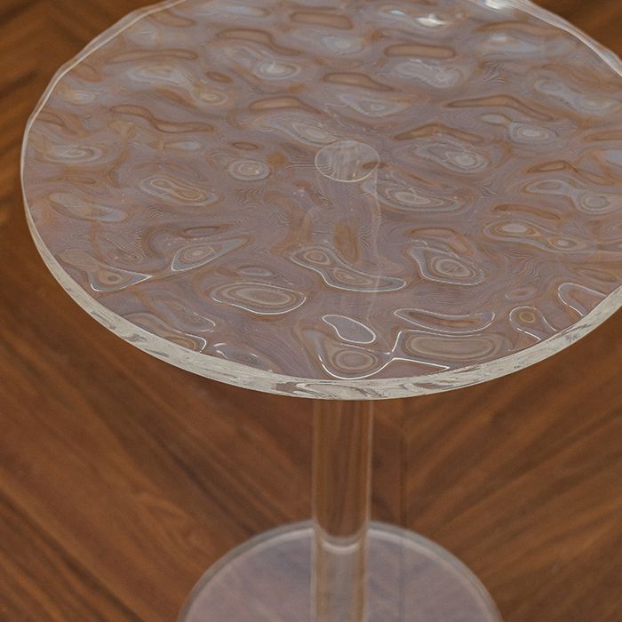 Pedestal 20" Tall End Table Round Clear Acrylic Sofa Side Accent Table Clearhalo 'Coffee & Accent Tables' 'End & Side Tables' 'end_side_tables' 'furn' 'furn_end_side_tables' 'Furniture' 'Living Room Furniture' 1200x1200_40a326da-9e54-497b-8bb6-a6edd4ca20f7