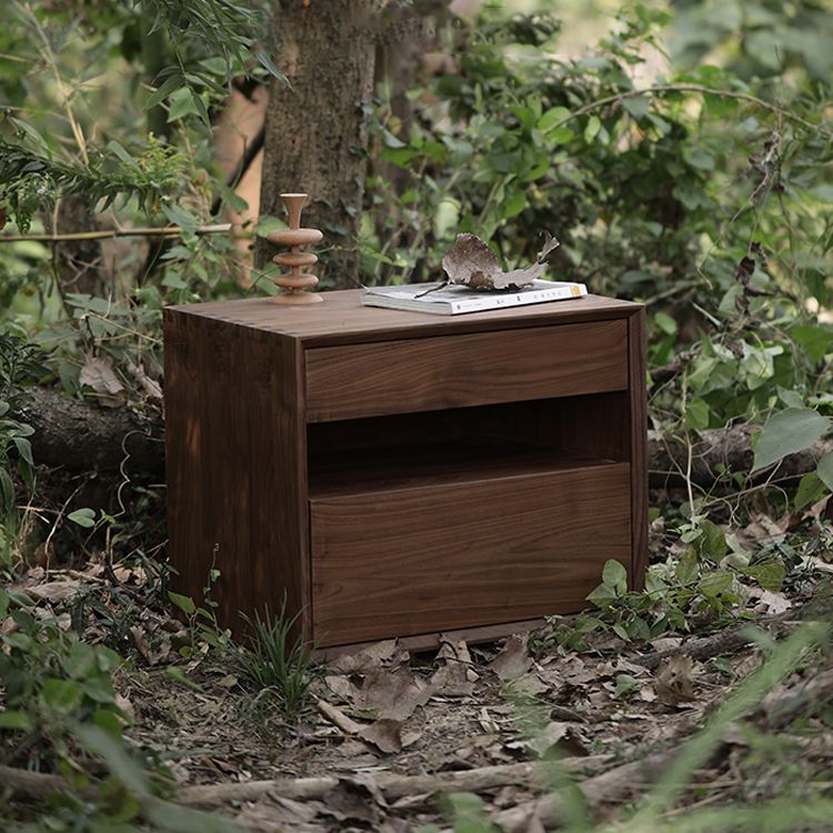Moderne massive Holz Nacht Tabelle 2 Schubladen Aufbewahrungsbett Nachttisch
