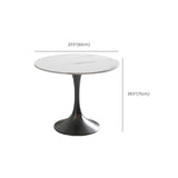 Modern Round Dining Table for Kitchen White Table with Metal Base Clearhalo 'Dining Tables & Seating' 'Dining Tables' 'dining_table' 'furn' 'furn_dining_table' 'Furniture' 'Kitchen & Dining Furniture' 1200x1200_40a5f187-de73-408f-acb4-397e4e329ebc