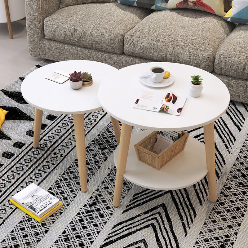 Living Room Round Wood End Table Tripod Side Table with Shelf Clearhalo 'Coffee & Accent Tables' 'End & Side Tables' 'end_side_tables' 'furn' 'furn_end_side_tables' 'Furniture' 'Living Room Furniture' 1200x1200_40a6a4cf-7f52-4dcf-81ac-1ecbf43daa9d