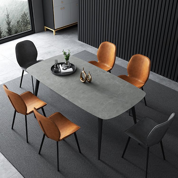 Modern 1/4/7 Pieces Dinette Set with Grey Sintered Stone Top Rectangle Dining Table Set Clearhalo 'Dining Room Sets' 'Dining Tables & Seating' 'dining_room_set' 'furn' 'furn_dining_room_set' 'Furniture' 'furniture_dining_room_set' 'Kitchen & Dining Furniture' 1200x1200_40a8ce31-1c04-46b1-83f8-8921014a922c