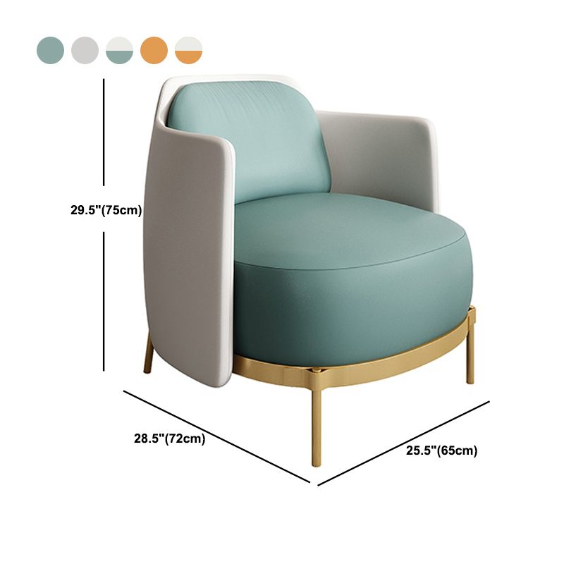 Hedendaagse faux leer gebogen bank met een slopende arm voor woonkamer