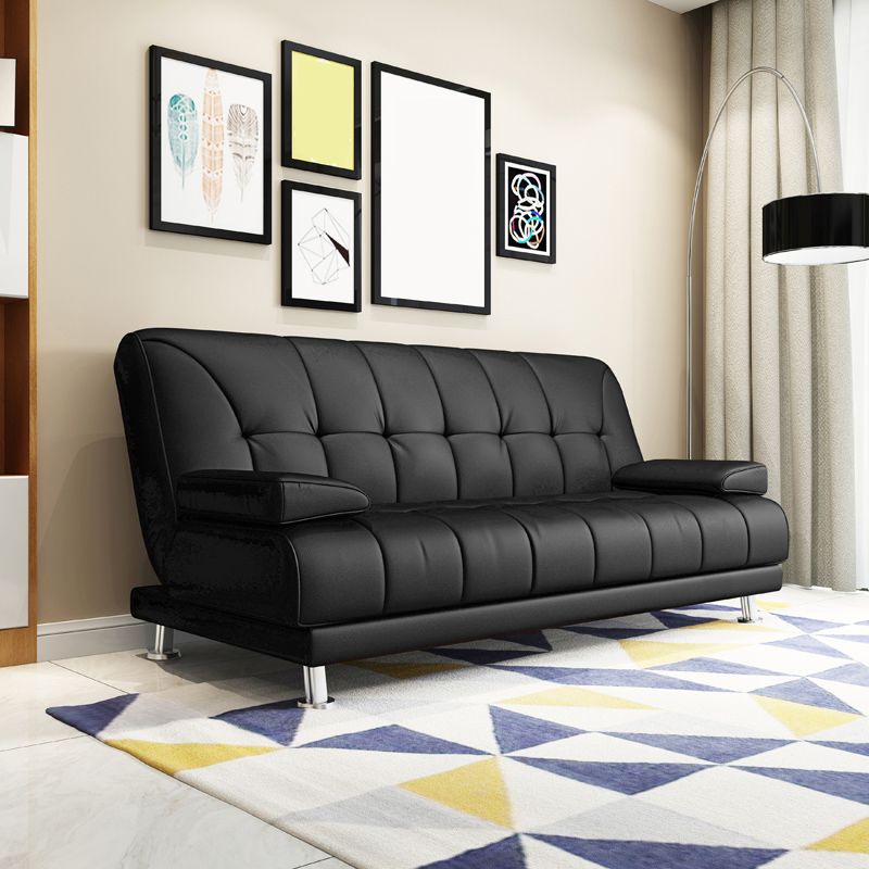 Faux Leather Pillow Top Arm Loveseat with Foldable and Wear-resisting for Living Room Clearhalo 'furn' 'furn_sofas' 'Furniture' 'furniture_sofas' 'kitchen' 'kitchen_sofas' 'Living Room Furniture' 'Sofa' 'sofas' 1200x1200_40a920e3-5364-4039-b275-6181ca3bb71b