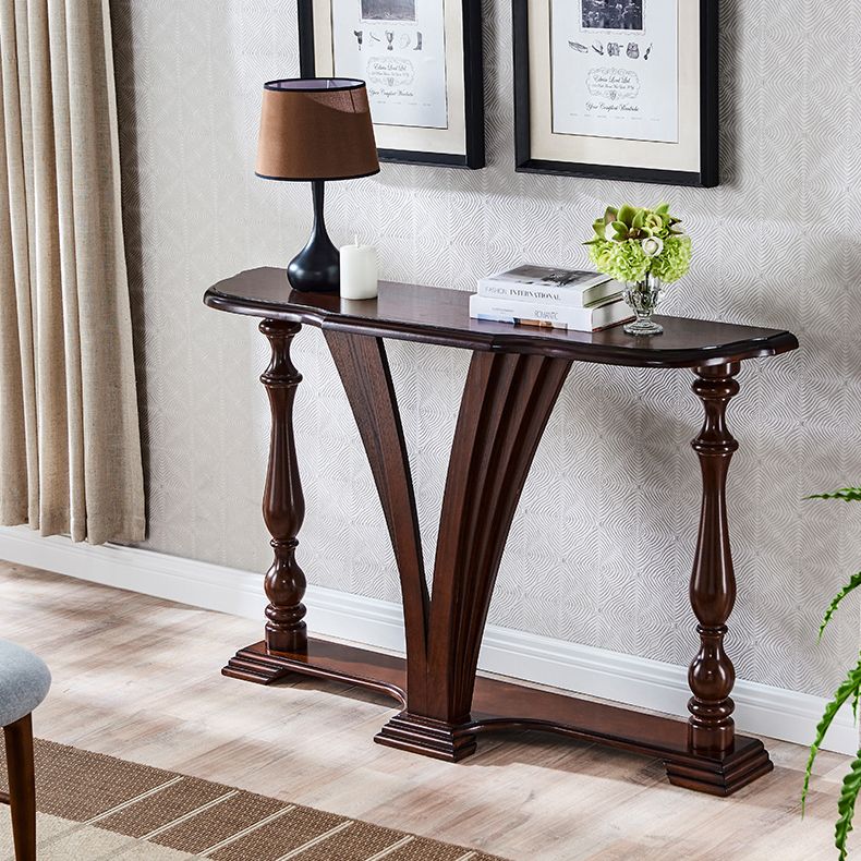 Tavolo da console in legno di gomma vittoriana Tavolo da divano console a forma gratuita per Hall