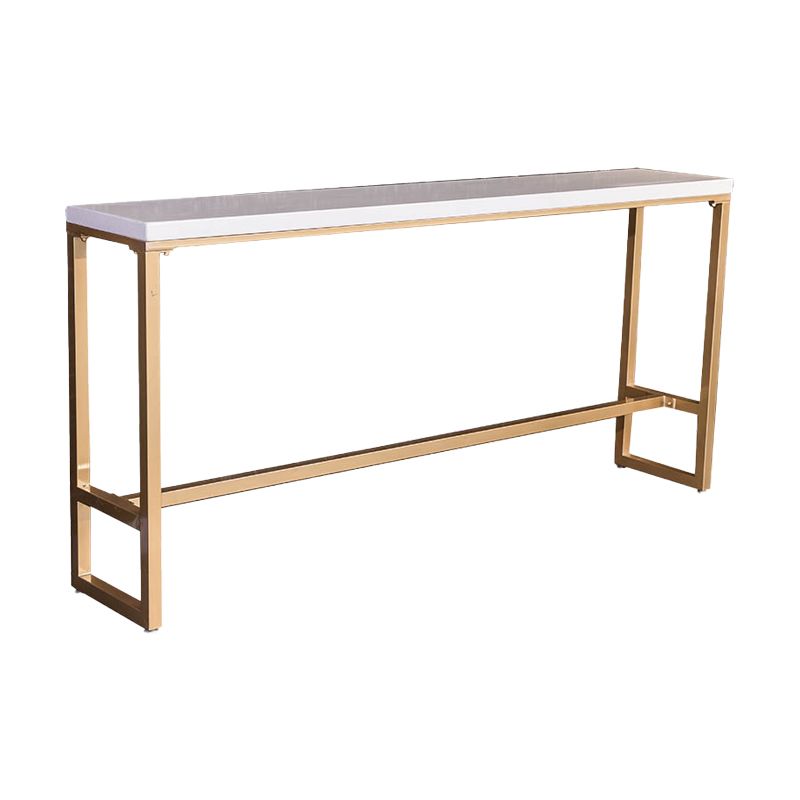 White Glam Style Bar Table Wood Rectangular Bar Table with Metal Base Clearhalo 'Bar Furniture' 'Bar Tables' 'bar_tables' 'furn' 'furn_bar_tables' 'Furniture' 'furniture_bar_tables' 'Kitchen & Dining Furniture' 1200x1200_40aa4eb5-0e42-492c-8fd3-96bb67ddd6ab