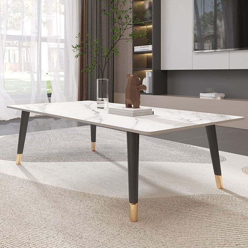 Einzel-Couchtisch mit 4 Beinen, moderner rechteckiger Couchtisch aus Schiefer