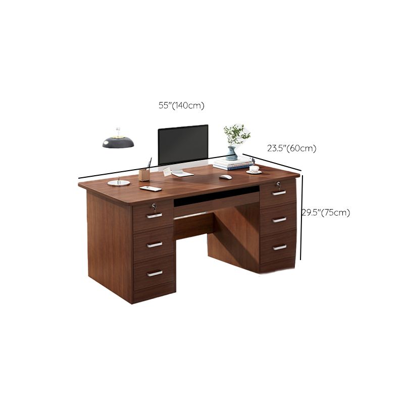 Engineered Wood Writing Desk Modern Executive Desk with Drawers Clearhalo 'furn' 'furn_office_desk' 'Furniture' 'Office Desks' 'Office Furniture' 'office_desk' 1200x1200_40ac01de-a1d6-4871-bf02-01cf40308dd5